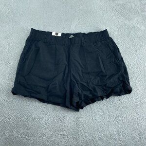 Briggs Womens Black Linen Blend Pull-On Shorts XXL NWT 4704